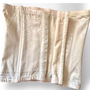 Maidenform Satin Strapless Panel Corset Champagne Waist Trainer Hook & Eye Med